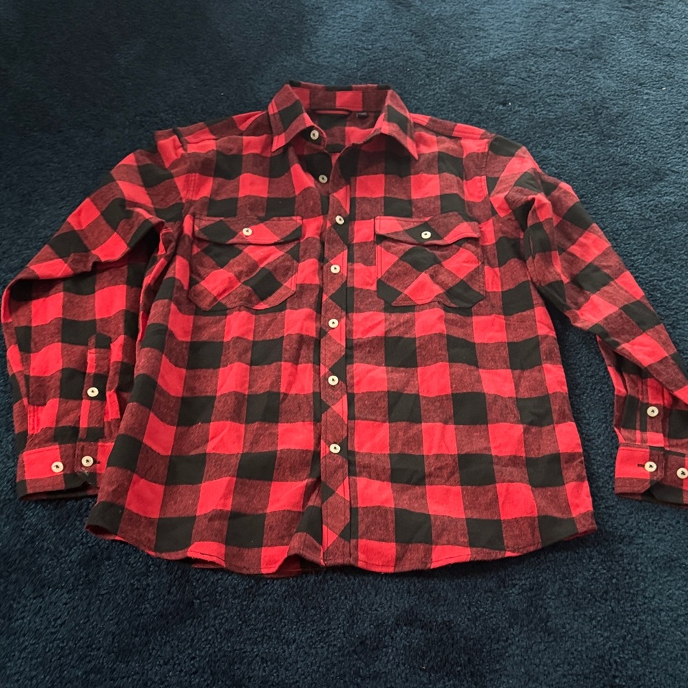 Red and Black Plaid Men's Shirt